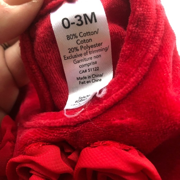 Red Baby Dress with Rosette Details - Picture 5 of 9